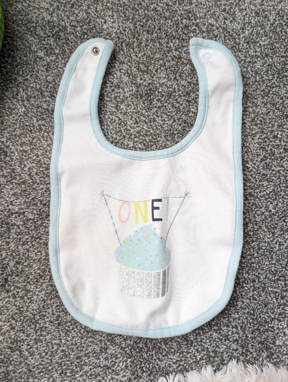 First Birthday Baby Bib, ONE Candle, And Sun Cake Topper